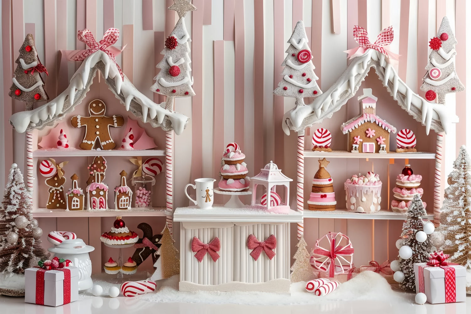 Weihnachten Rosa Lebkuchen Display Hintergrund BRP8-43