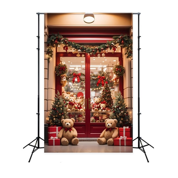 Weihnachten Teddybär Shop Fenster Hintergrund BRP8-81