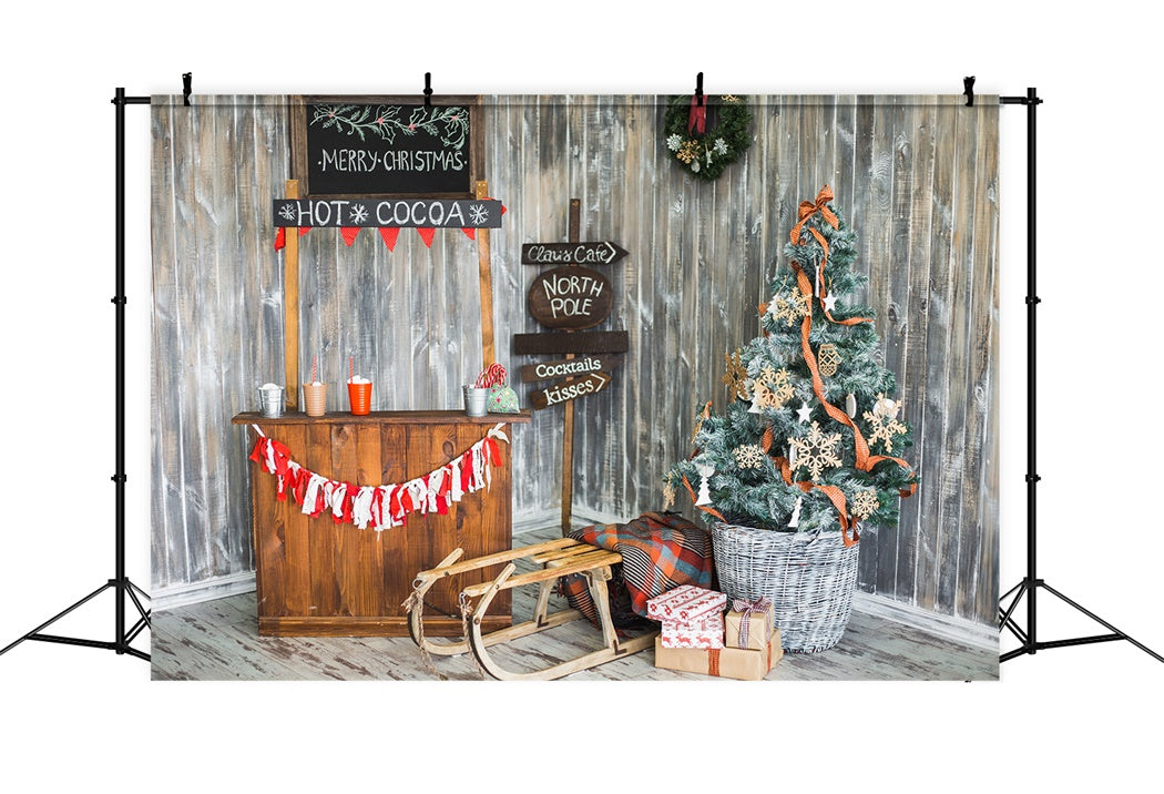 Weihnachts-Hot-Cocoa-Ecke Backdrop BRP8-84