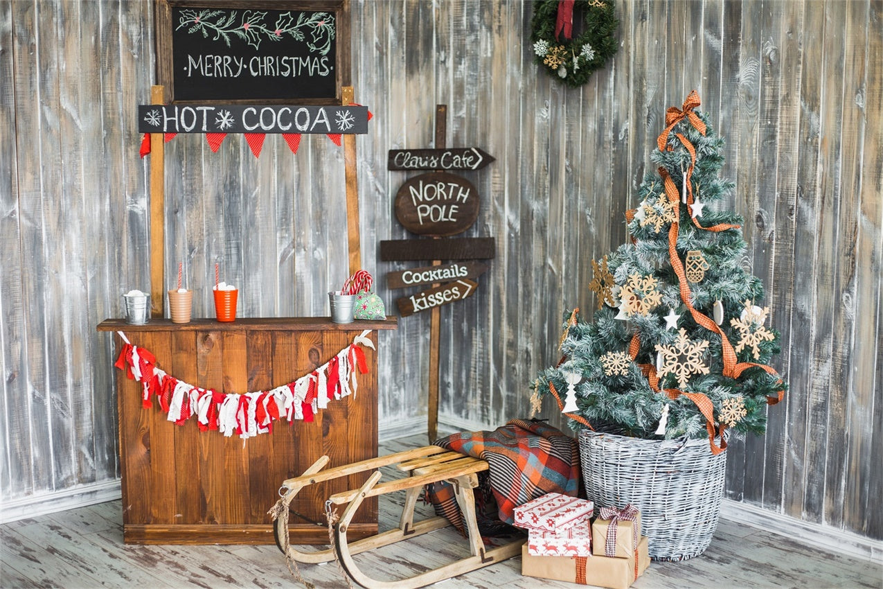 Weihnachts-Hot-Cocoa-Ecke Backdrop BRP8-84