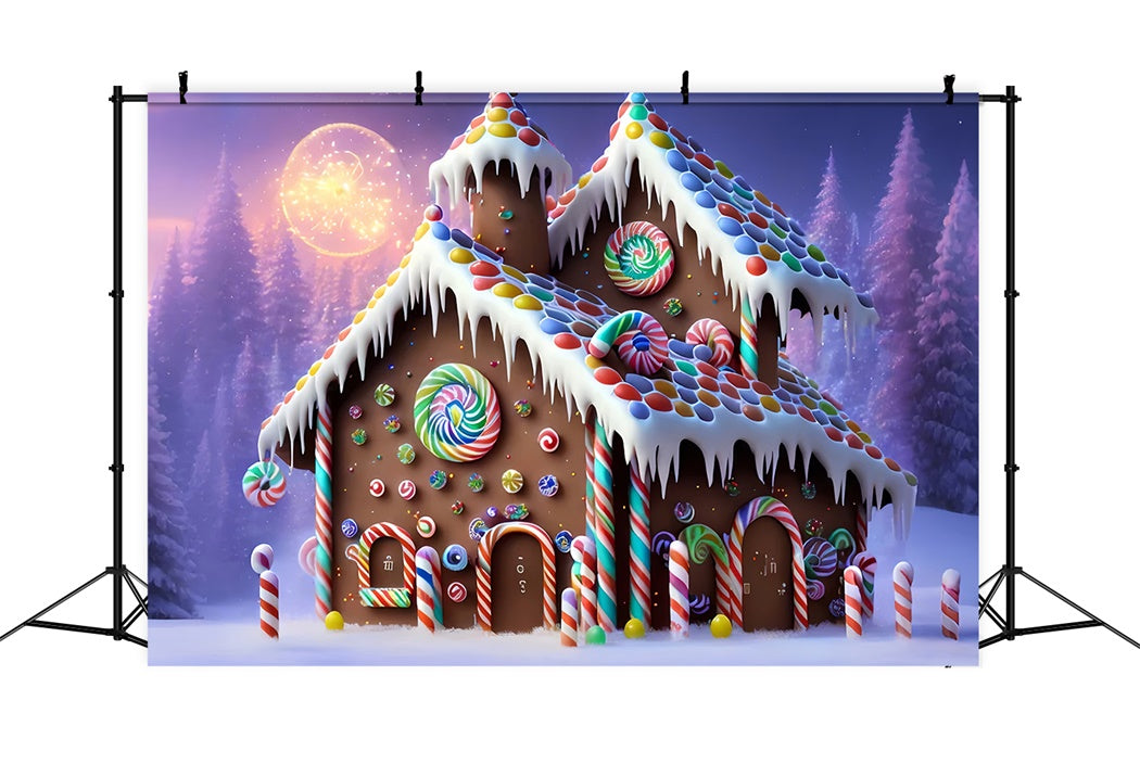 Weihnachten Magische Frosty Gingerbread Cottage Hintergrund BRP8-97