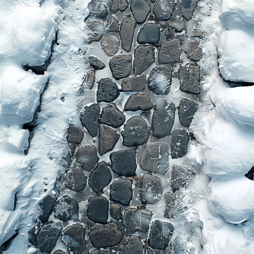 Eisige Steine im Winter Fußweg Bodenmatte BRP9-12