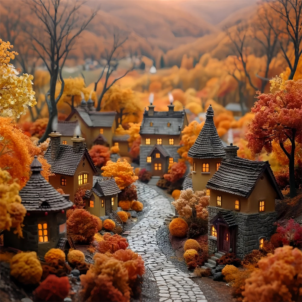Golden Leaves Cottages Herbstdorf Hintergrund BRP9-152