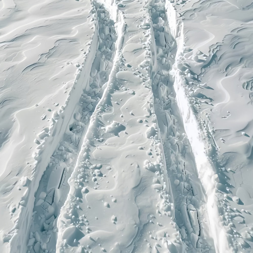 Verschneite Reifenspuren Fotografie Bodenmatte BRP9-17