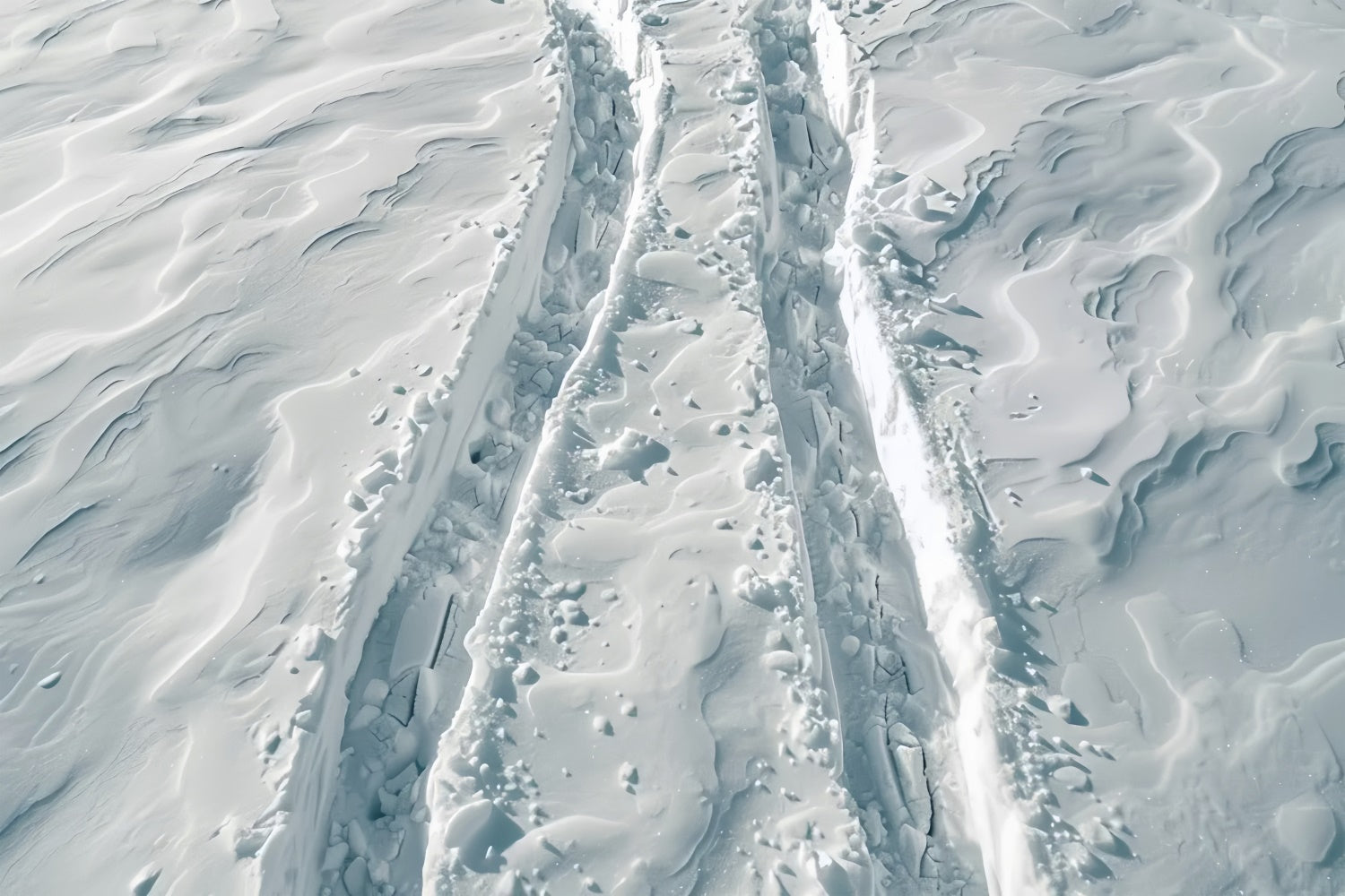 Verschneite Reifenspuren Fotografie Bodenmatte BRP9-17