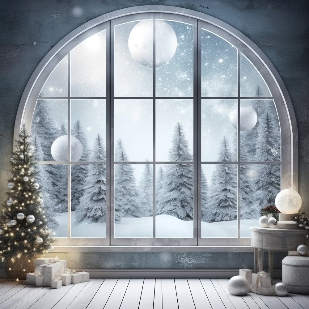 Winter Wonderland Grand Arched Window Backdrop BRP9-240