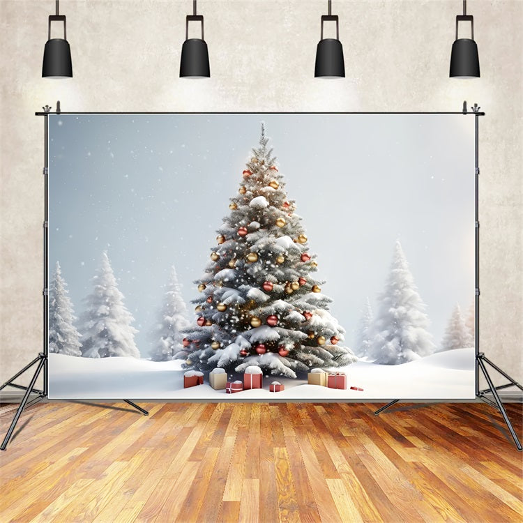 Winter Wonderland Weihnachtsbaum Geschenke Backdrop BRP9-329