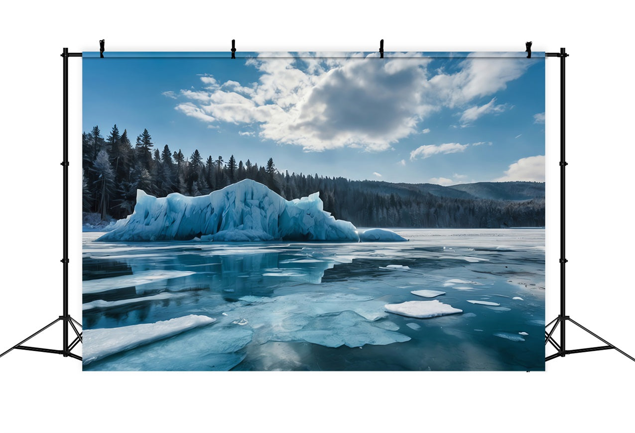 Eisige Winterlandschaft Kristallgewässer Hintergrund BRP9-355