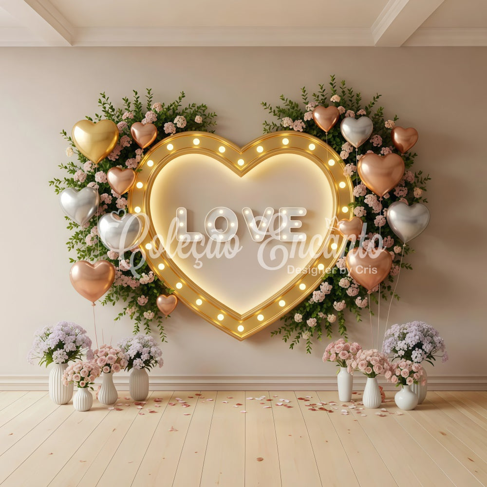 Valentinstag-Hintergrund Goldenes Herz Blütenwand Valentinstag-Hintergrund Ideen Von Magali