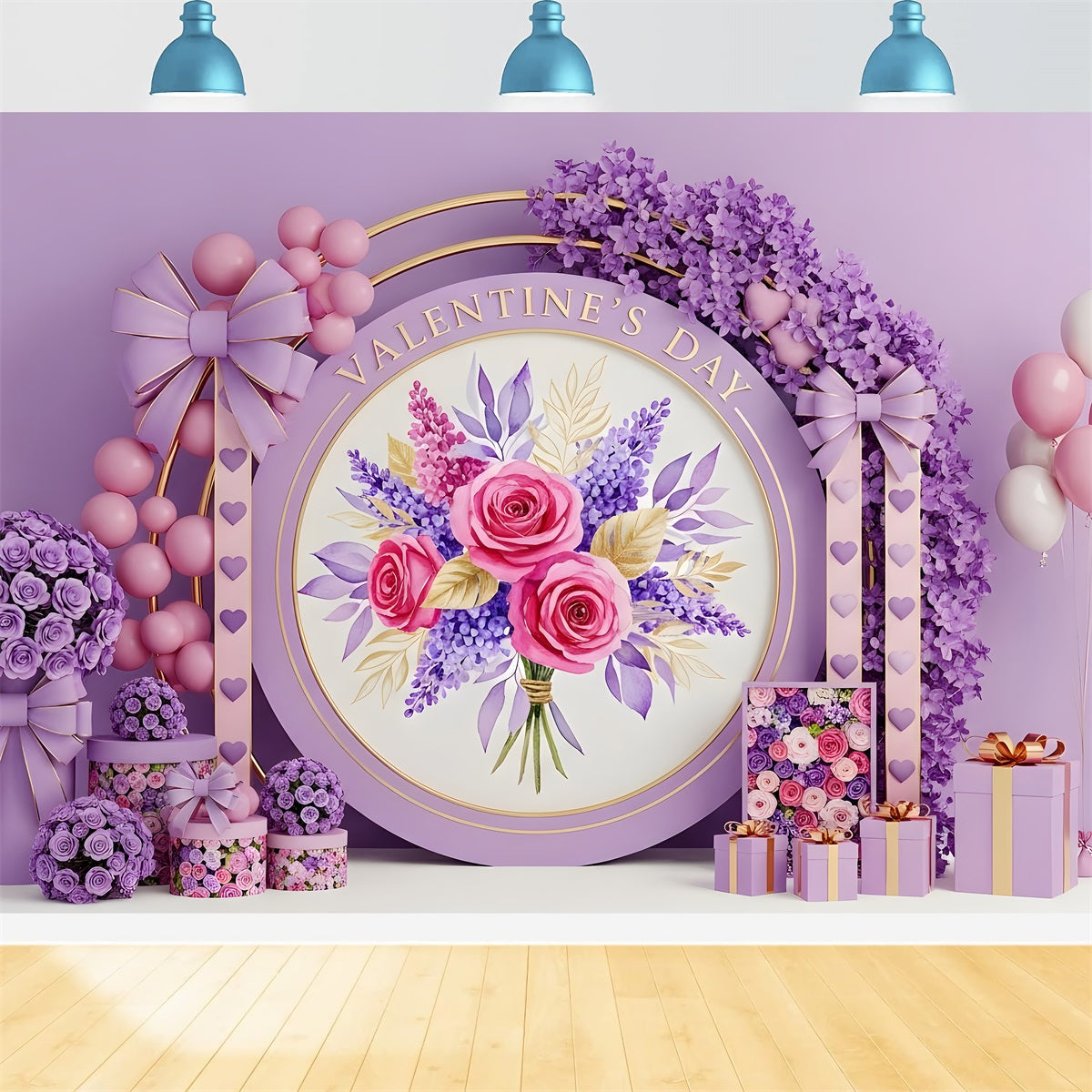Valentinstag-Hintergründe Lavendel Rosenstrauß Eleganz Hintergrund zum Valentinstag von Magali