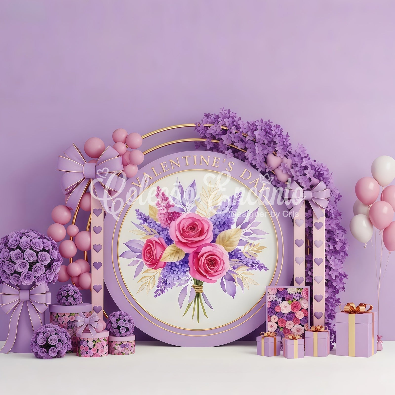 Valentinstag-Hintergründe Lavendel Rosenstrauß Eleganz Hintergrund zum Valentinstag von Magali