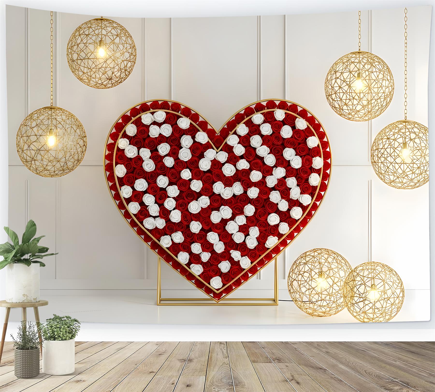 Ideen für Valentinstag-Hintergründe Rosenherz-Rahmenlichter Einfacher Valentinstag-Hintergrund Von Magali