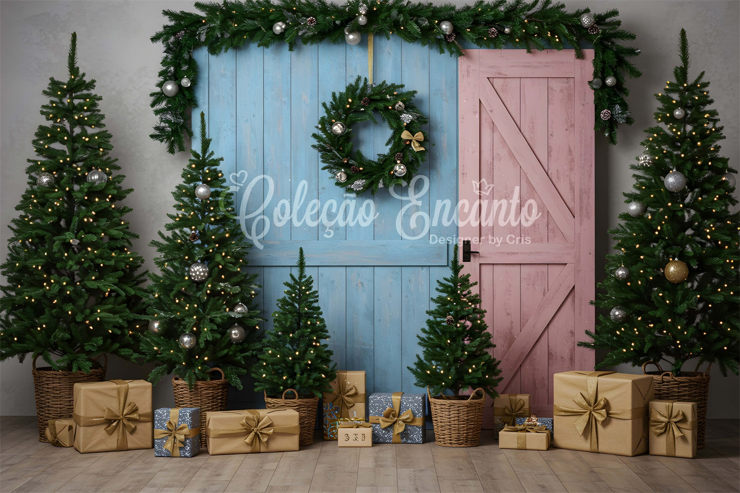 Weihnachten Fotokulissen Landhausstil Geschenk Dekor Hintergrund CEM5-11