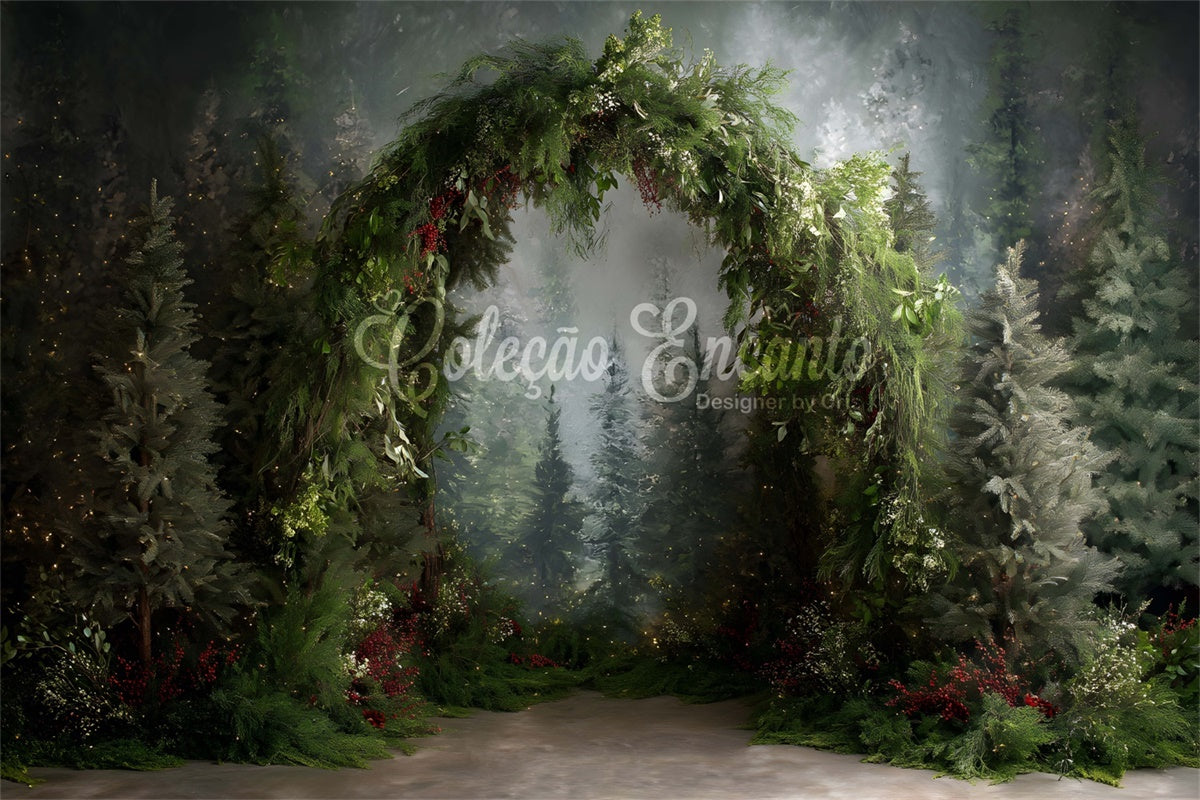Weihnachten Hintergrund für Fotos Enchanted Forest Arch Backdrop CEM5-19