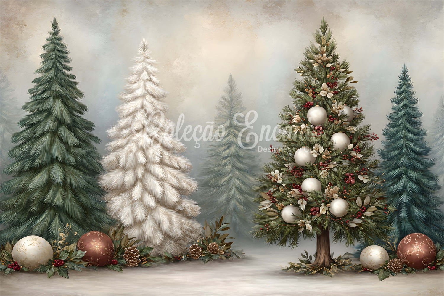 Weihnachtsbaum Backdrop Weihnachten Tannenbaum Ornament Backdrop CEM5-31