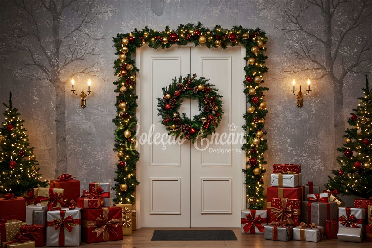 Weihnachts-Hintergrundbilder Winter-Eingang Geschenke Hintergrund CEM5-57
