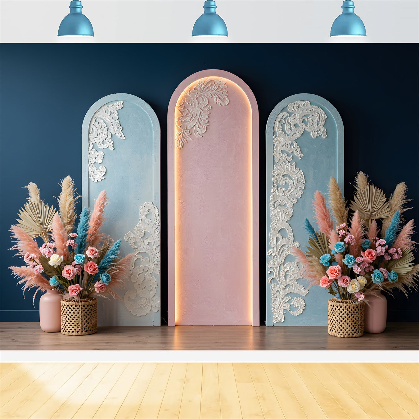 Hintergrund für den Muttertag Pastellfarbene Bögen Blumen-Hintergründe für den Muttertag von Magali