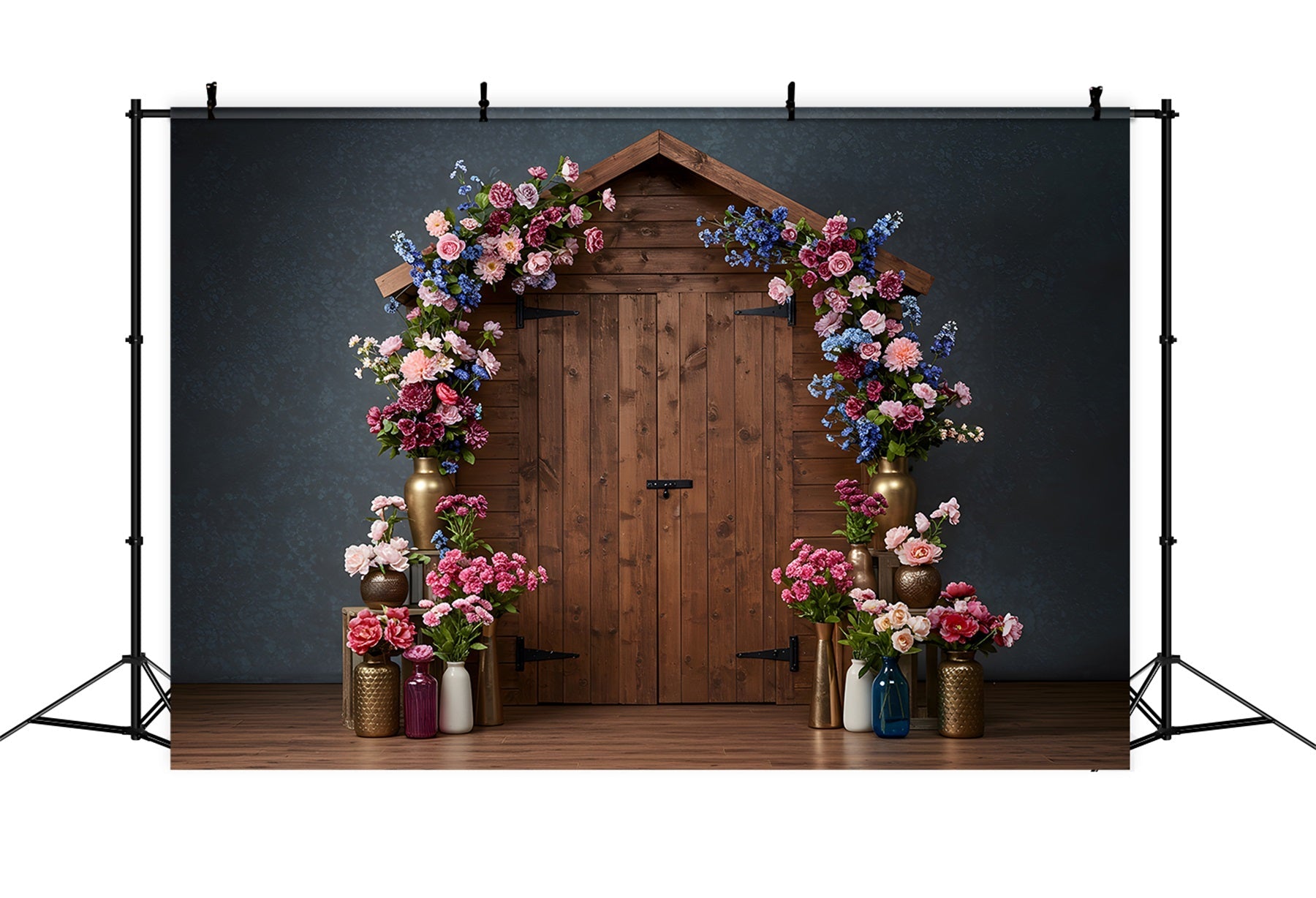 Kulissen für einen schönen Muttertag Rosa-blaue Scheunentore Fotokulissen für den Muttertag von Magali