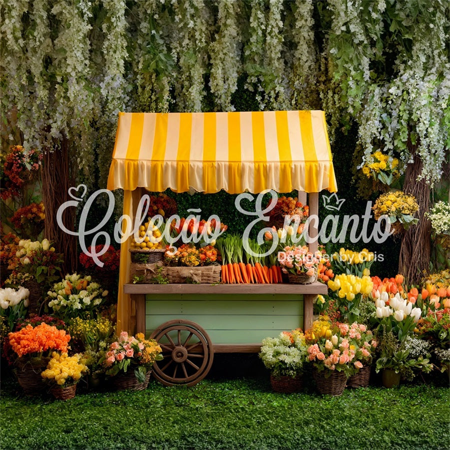 Oster-Tulpen-Hintergrund Üppiger blumiger gelber Baldachin Oster-Hintergrundideen von Magali