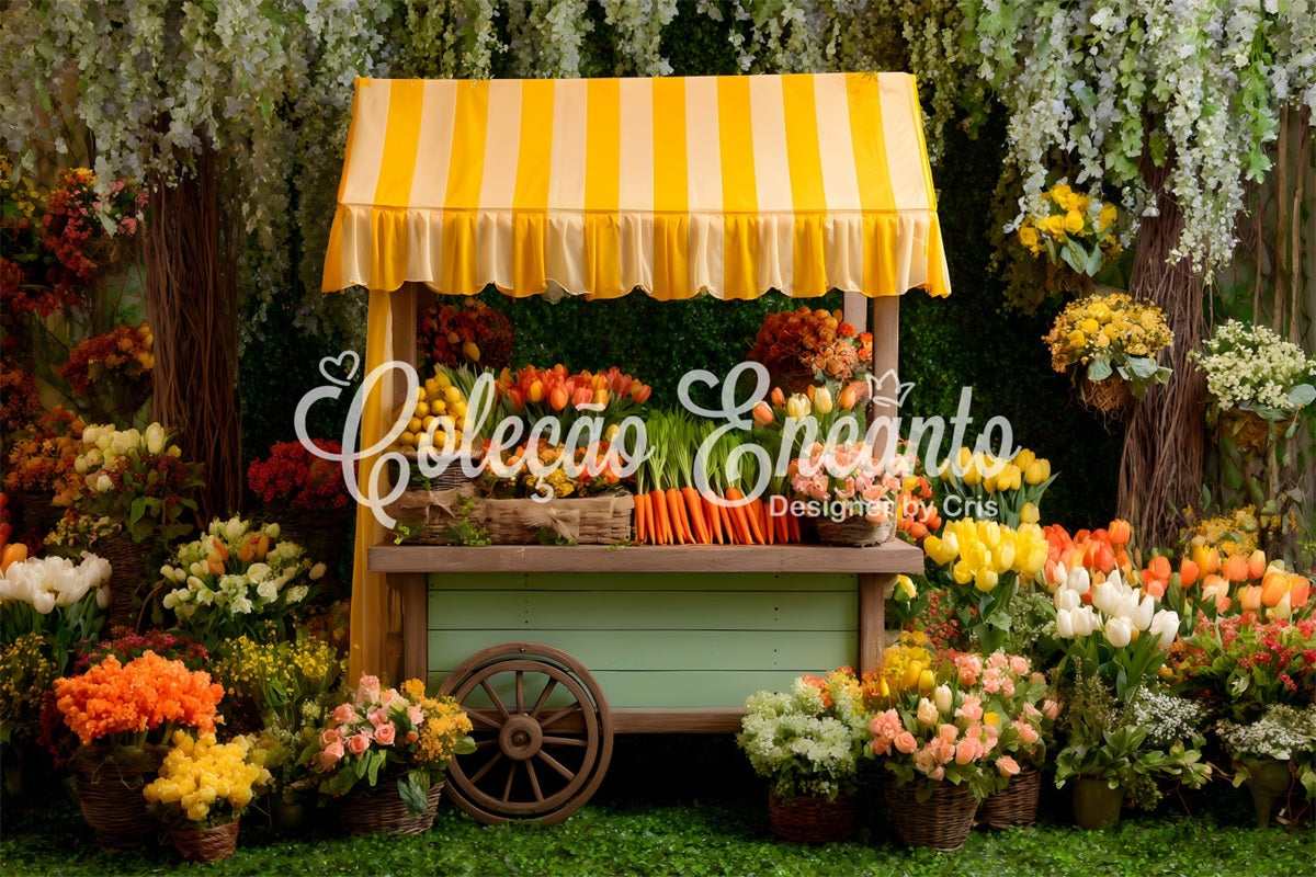 Oster-Tulpen-Hintergrund Üppiger blumiger gelber Baldachin Oster-Hintergrundideen von Magali