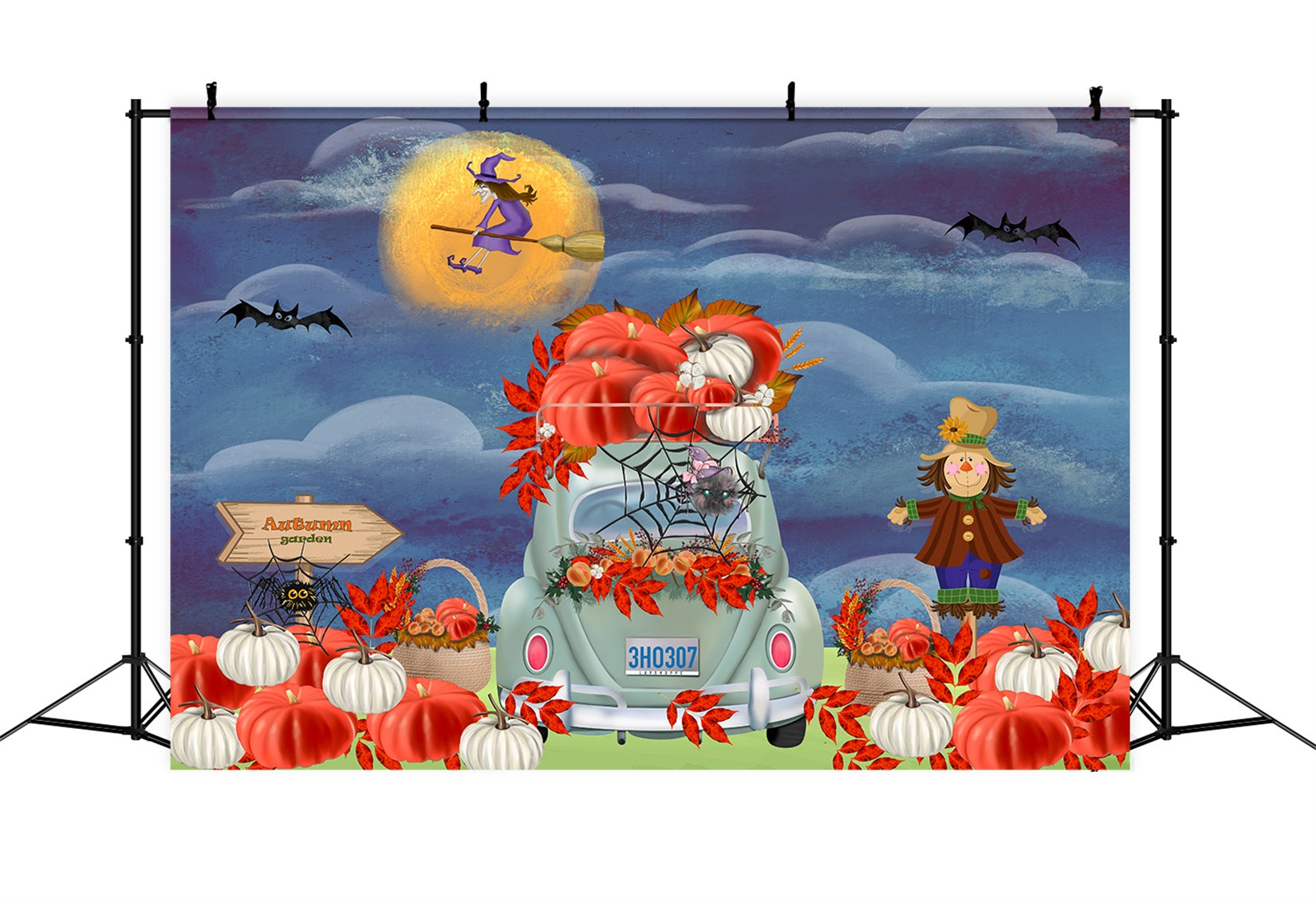 Hintergründe für Kinder Herbst Kürbis Auto Erntemond Halloween Hintergrund Kinder von Magali