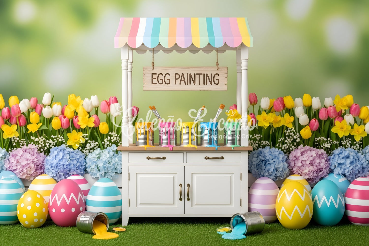 Hintergrund mit Ostertulpen Eierbemalung Blumenstand Einfache Osterhintergründe Von Magali