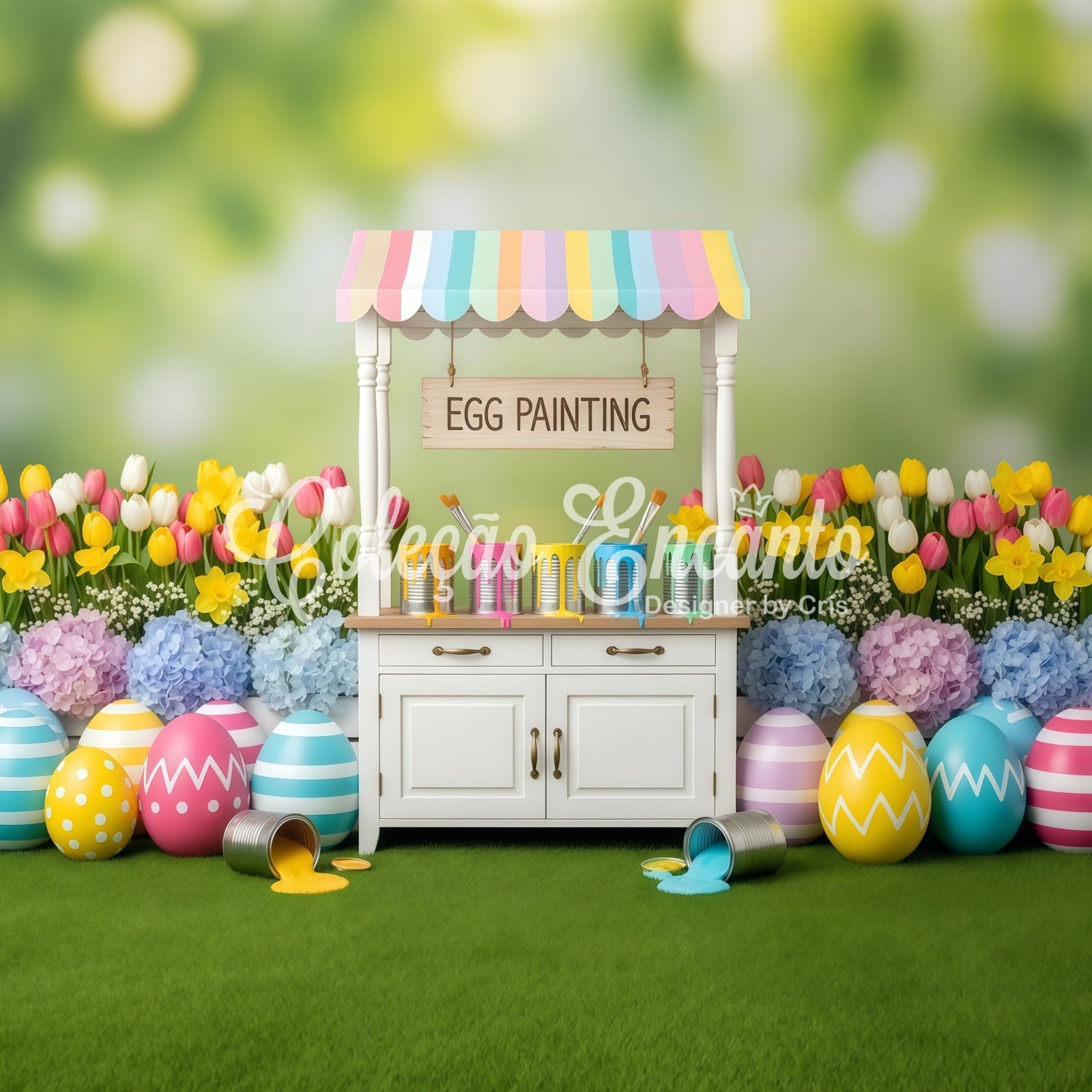 Hintergrund mit Ostertulpen Eierbemalung Blumenstand Einfache Osterhintergründe Von Magali