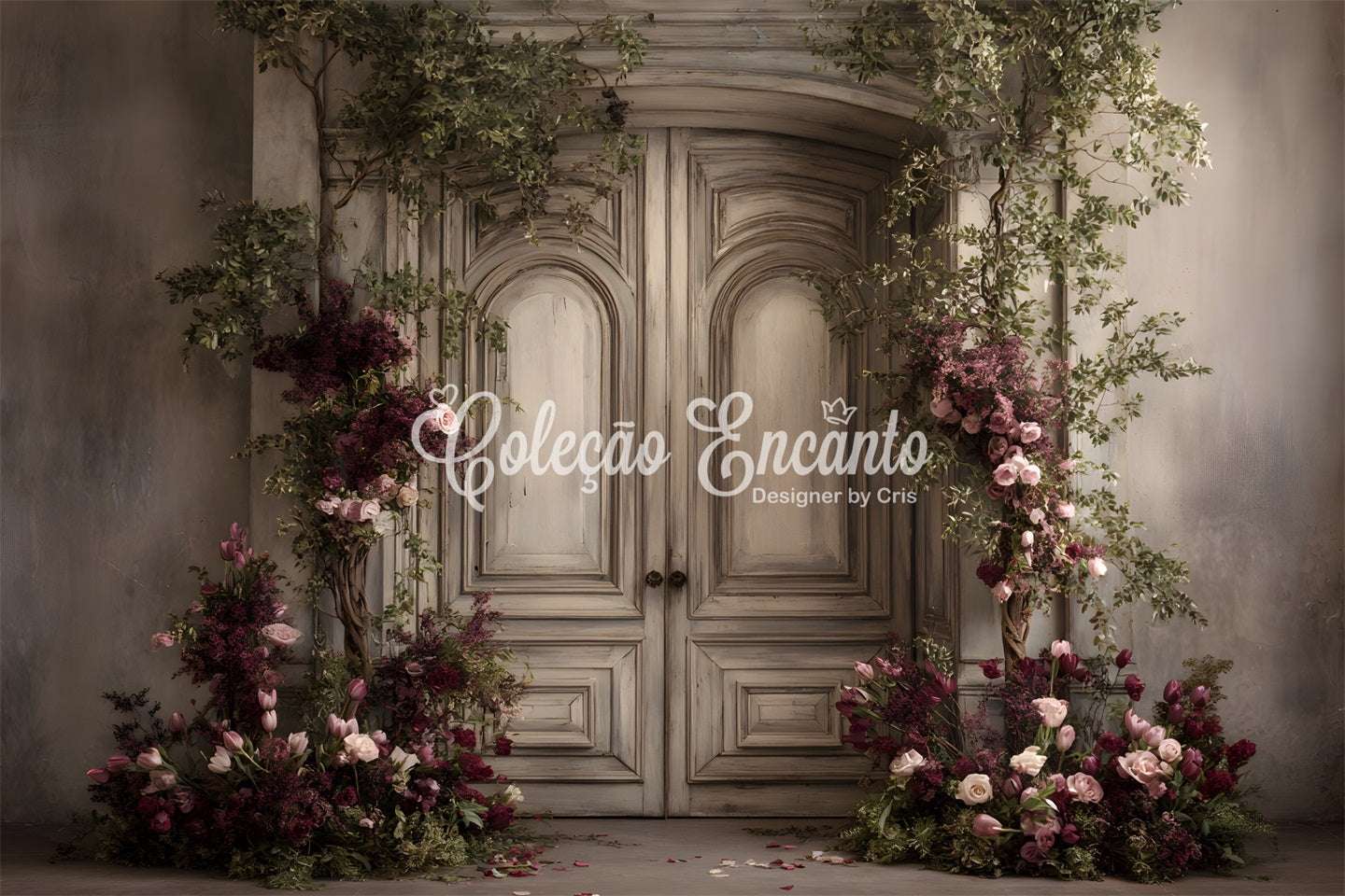 Fotohintergründe zum Muttertag Romantischer Blumenbogen Hintergrund für Fotos zum Muttertag von Magali