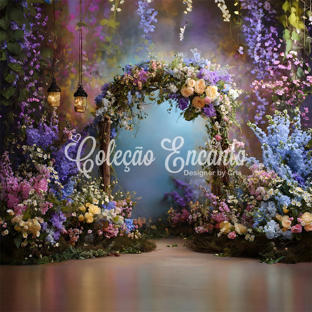 Ideen für Hintergründe zum Muttertag Zarter pastellfarbener Blumenbogen Hintergrunddesign zum Muttertag von Magali