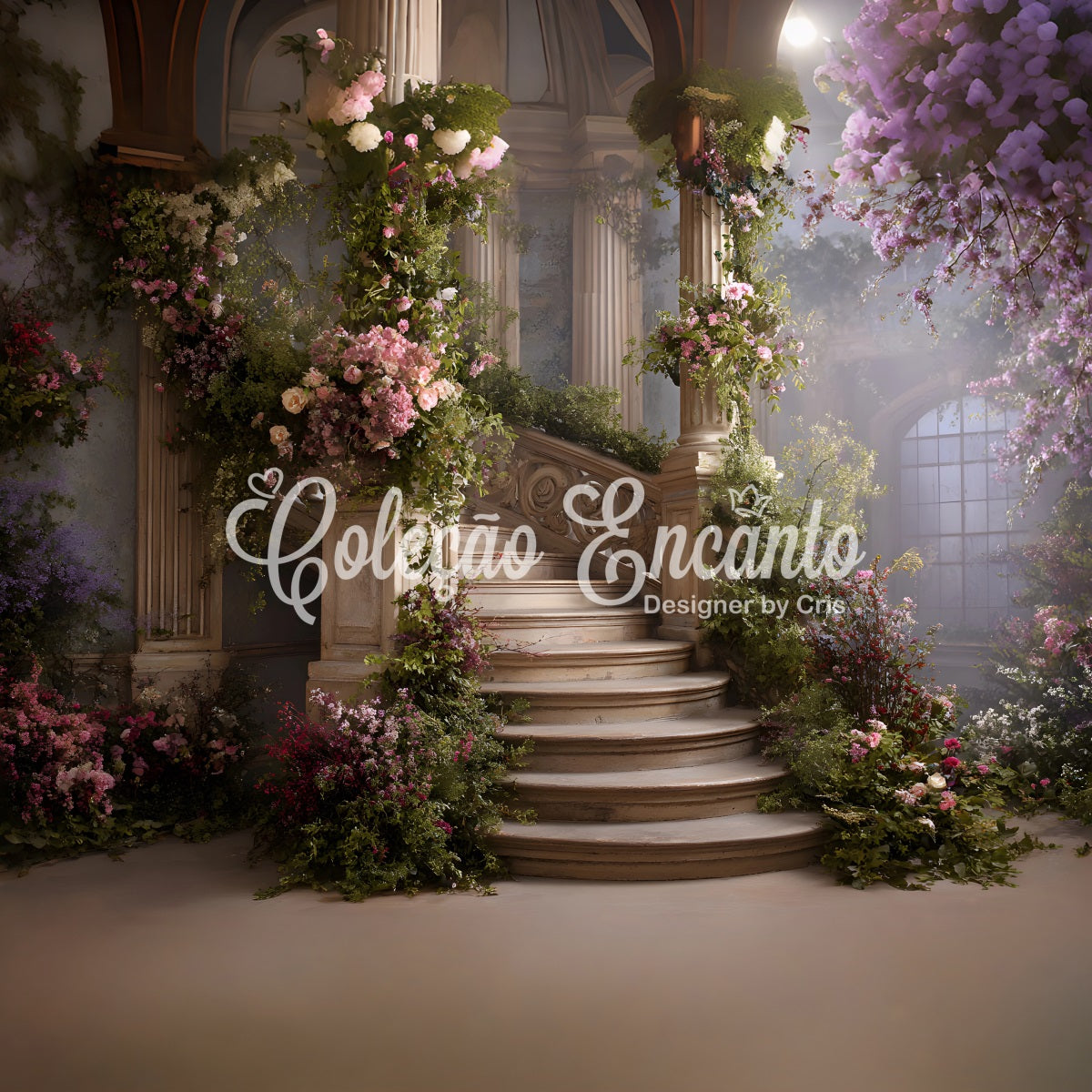 Ideen für einen schönen Muttertag Hintergrund Romantischer Blumenweg Treppe Muttertags-Hintergrund Von Magali