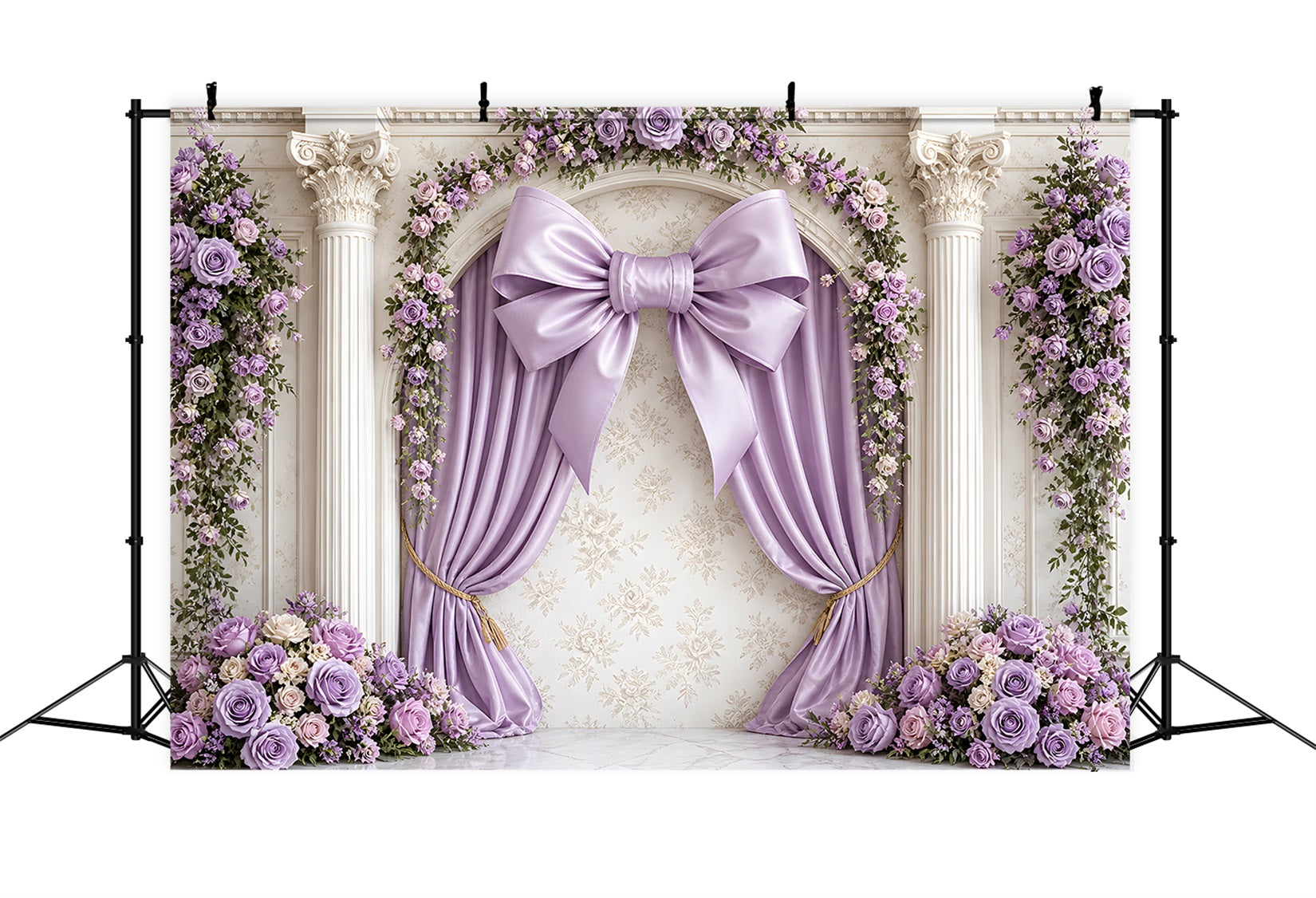 Lavendel Schleife Blumenpalast Baby Fotohintergrund Kinder Kulisse CEM65-13