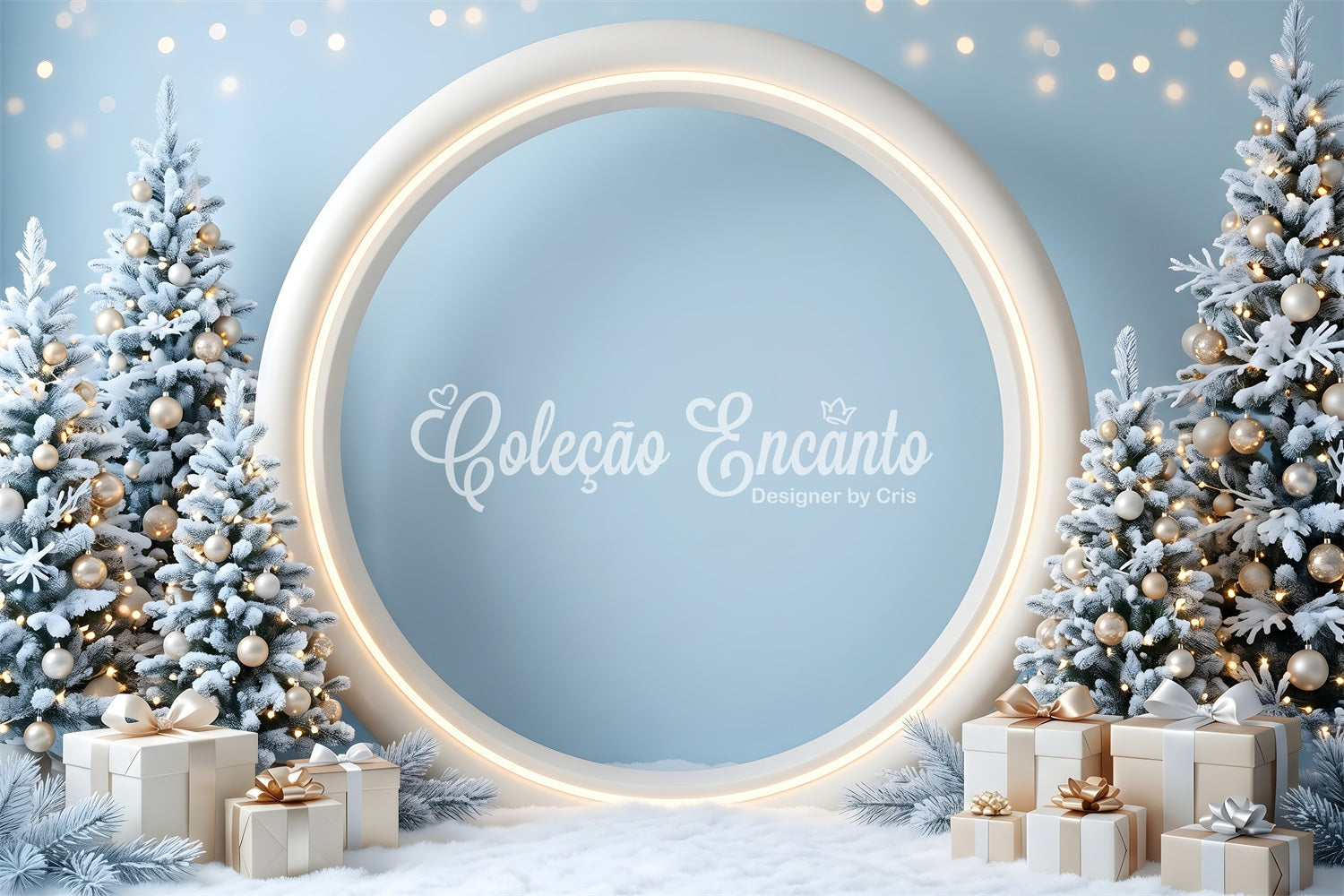 Frost Bogen Szene Blau Rundarch Geschenk Winter CEM65-132
