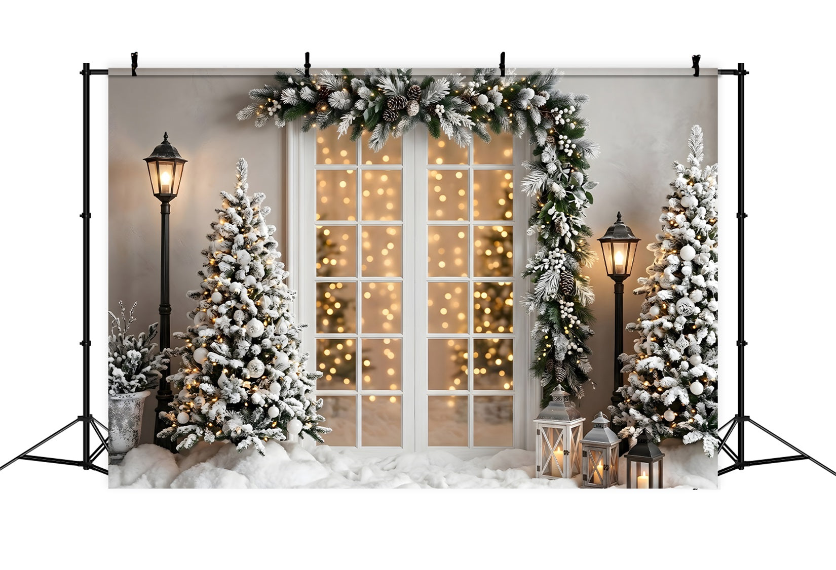 Winter Lichter Szene Schnee Fenster Laternen Tanne CEM65-137