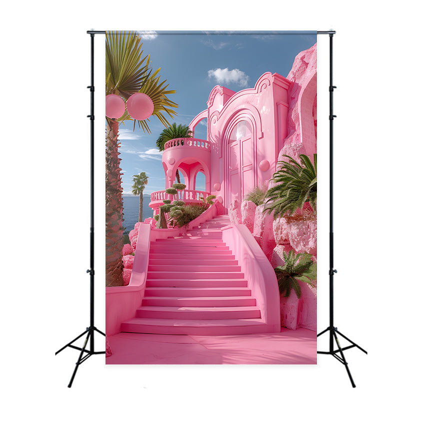 Pink Girl Backdrop Backdrop Ideen Schloss Eingang Treppe Backdrop CJJ2-116