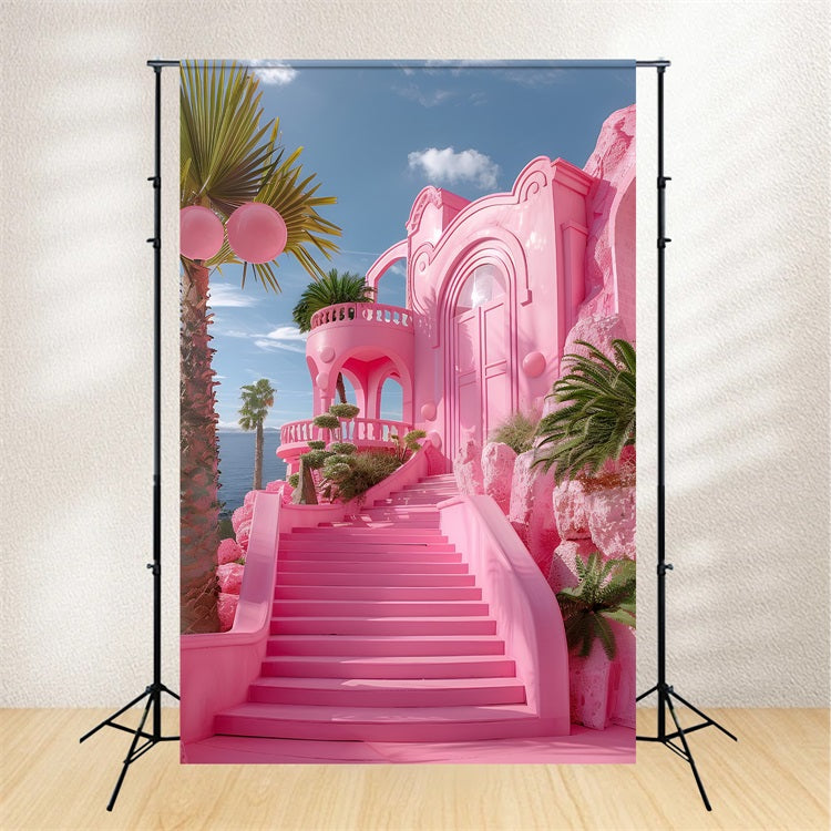 Pink Girl Backdrop Backdrop Ideen Schloss Eingang Treppe Backdrop CJJ2-116