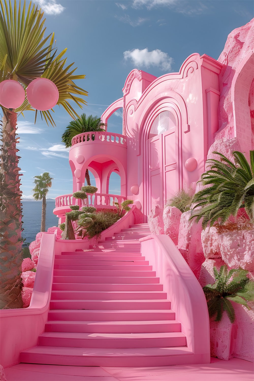 Pink Girl Backdrop Backdrop Ideen Schloss Eingang Treppe Backdrop CJJ2-116