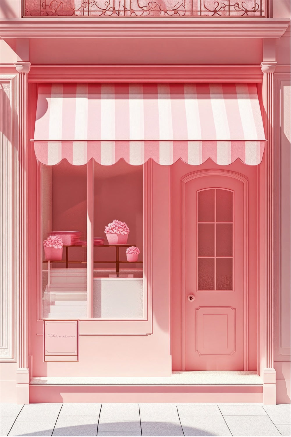 Pink Girl Backdrop Hintergrundkulisse Blush Boutique Fenster Hintergrund CJJ2-117