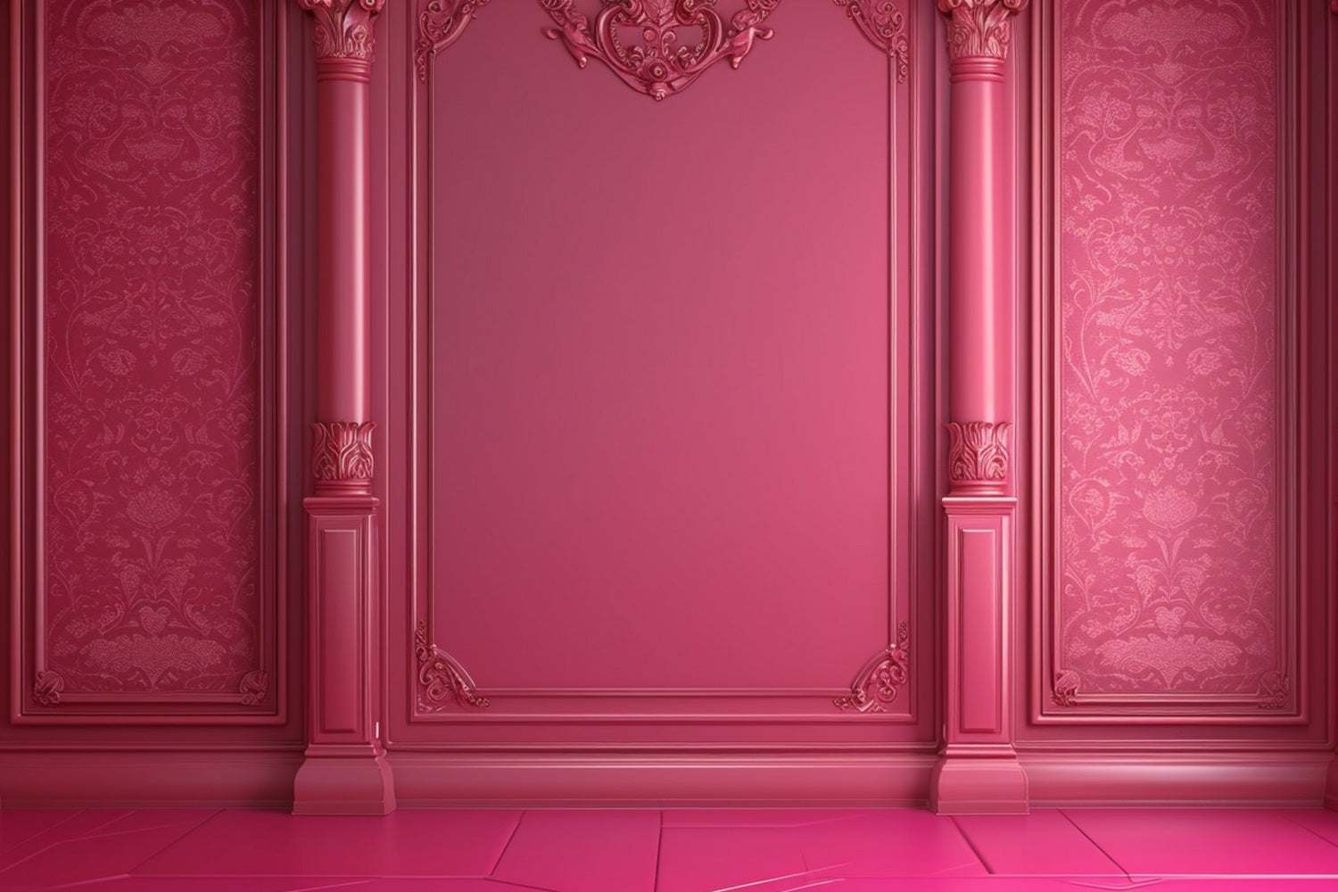 Fashion Doll Backdrop Backdrop Barock Inspiriert Rosa Wand Hintergrund CJJ2-89