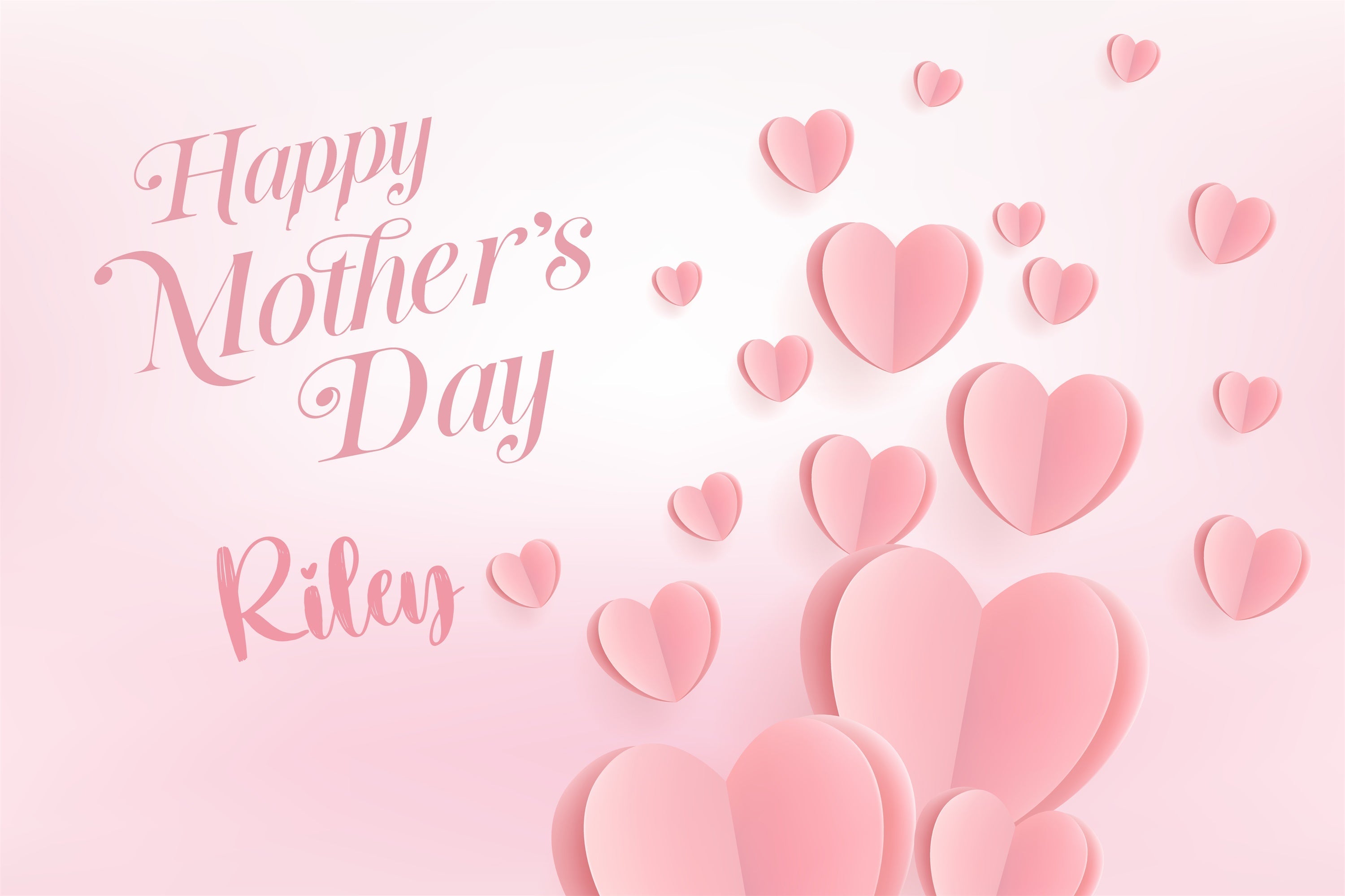 Muttertags-Hintergrundbild Personalisierbar Floating Heart Pink CJJ3-145