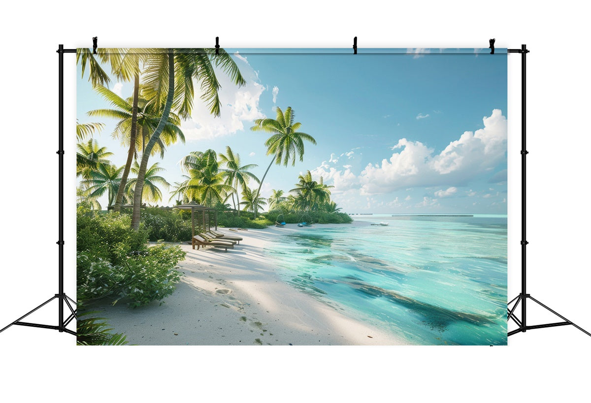 Strand Fotohintergrund Strandresort Paradies Sommerhintergrund CJJ3-236