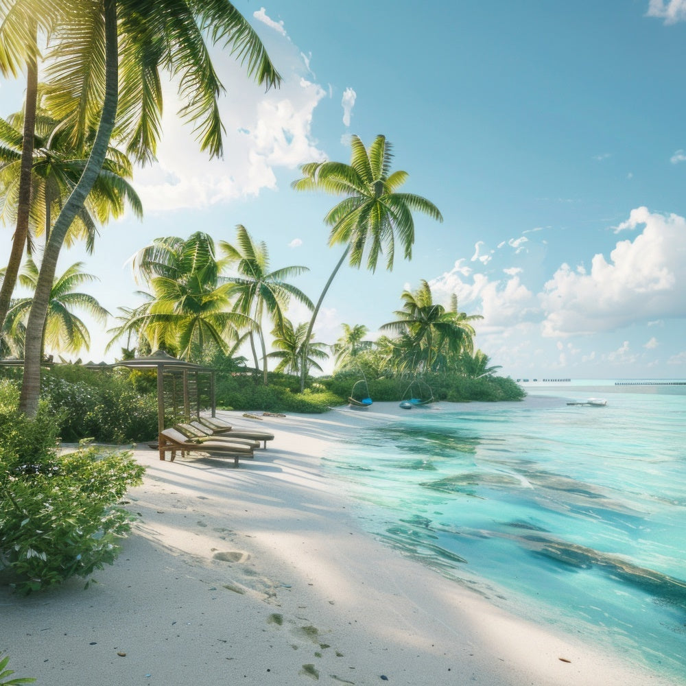 Strand Fotohintergrund Strandresort Paradies Sommerhintergrund CJJ3-236