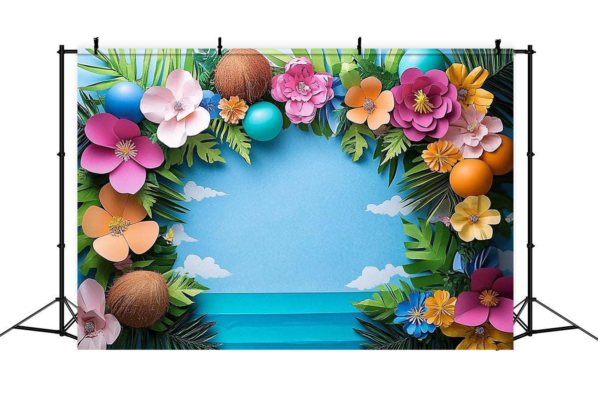 Sommer Fotokulisse Tropenblüte Rahmen Kulisse CJJ3-245