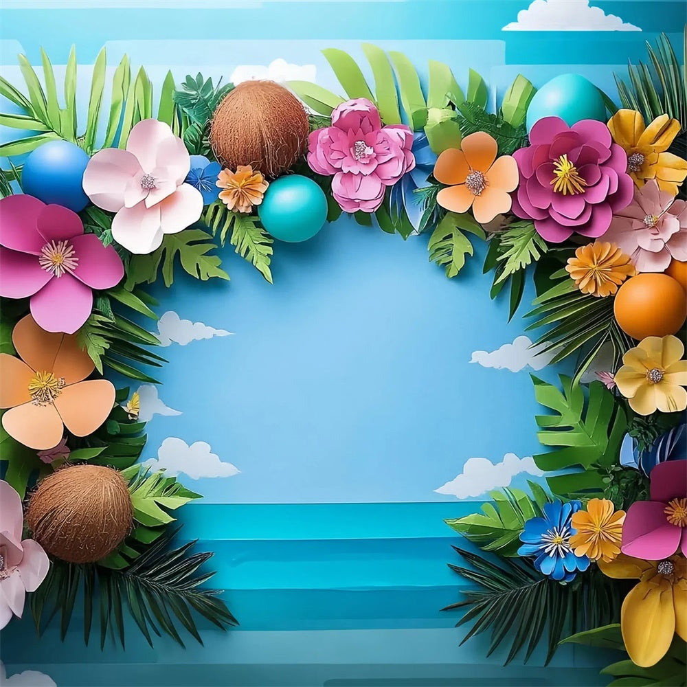 Sommer Fotokulisse Tropenblüte Rahmen Kulisse CJJ3-245
