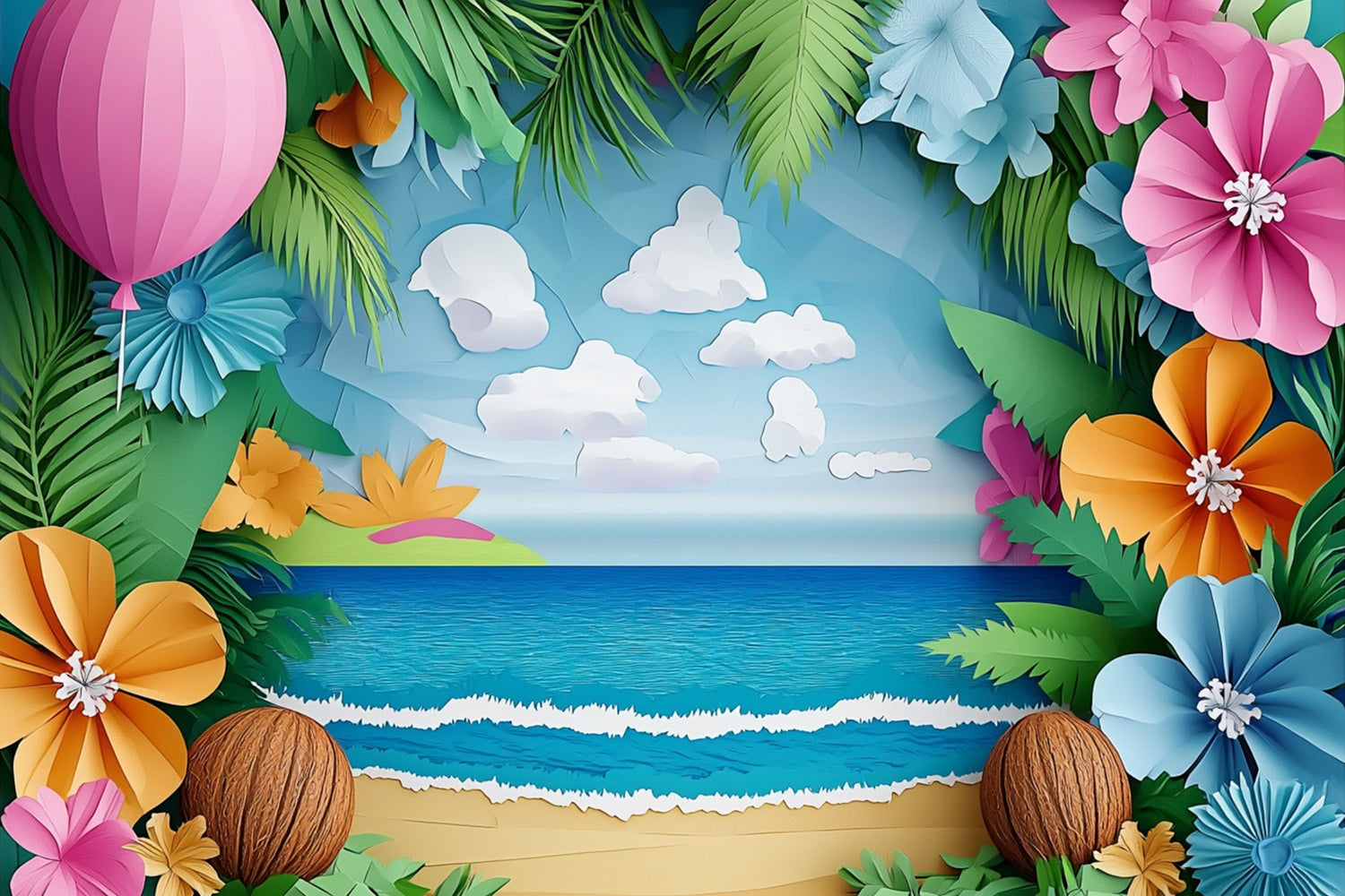 Sommer Fotohintergrund Handgefertigt Strand Blüte Hintergrund CJJ3-250