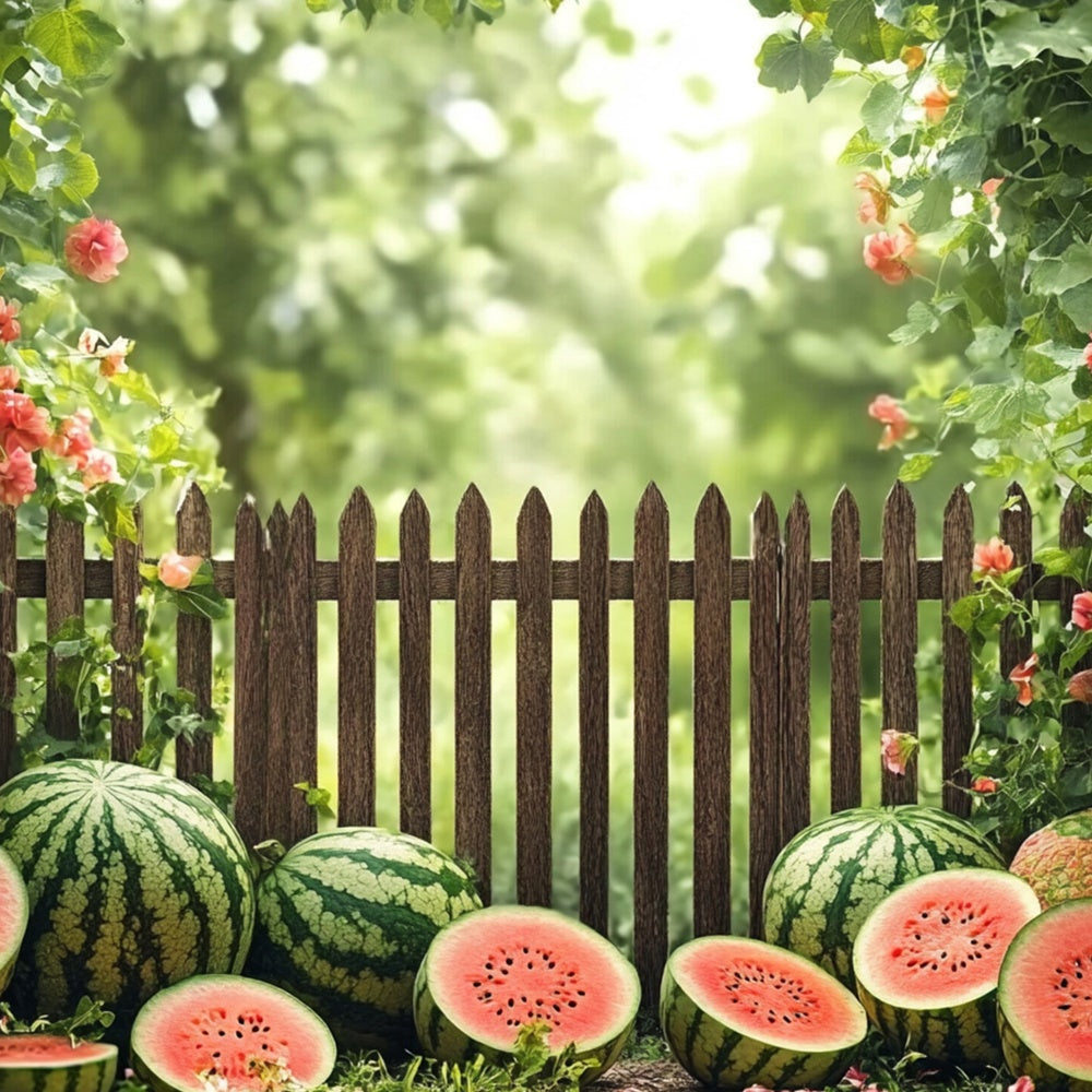 Wassermelone Fotokulisse Gartenzaun Wassermelone Sommerkulisse CJJ3-256