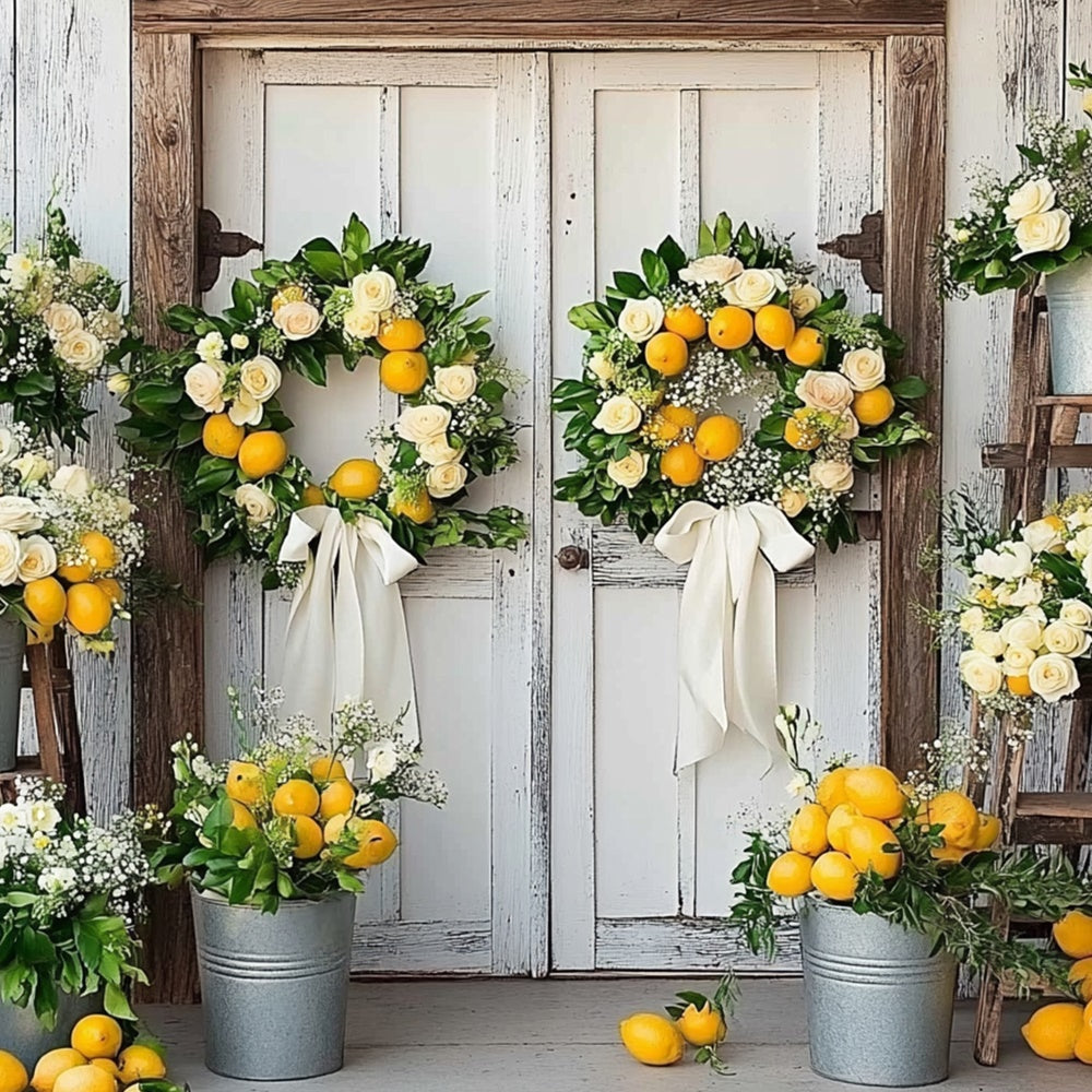 Lemon Backdrop Lemon Floral Land Sommer Hintergrund CJJ3-259