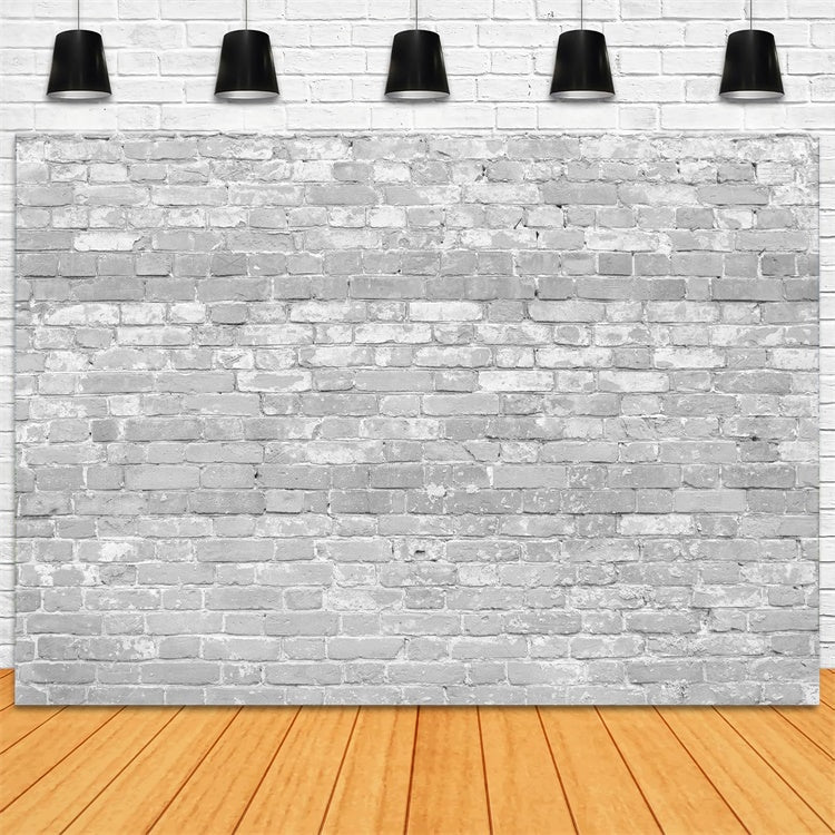 Graue Backsteinmauer Hintergrundkulisse Verblasste graue Backstein Textur Hintergrundkulisse CJJ3-33