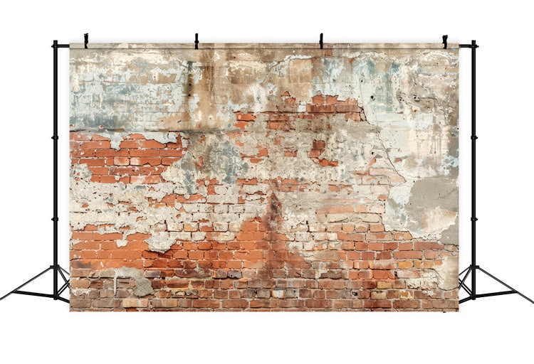 Backsteinmauer Backdrops Gealterte abblätternde Backstein Textur Hintergrund CJJ3-38