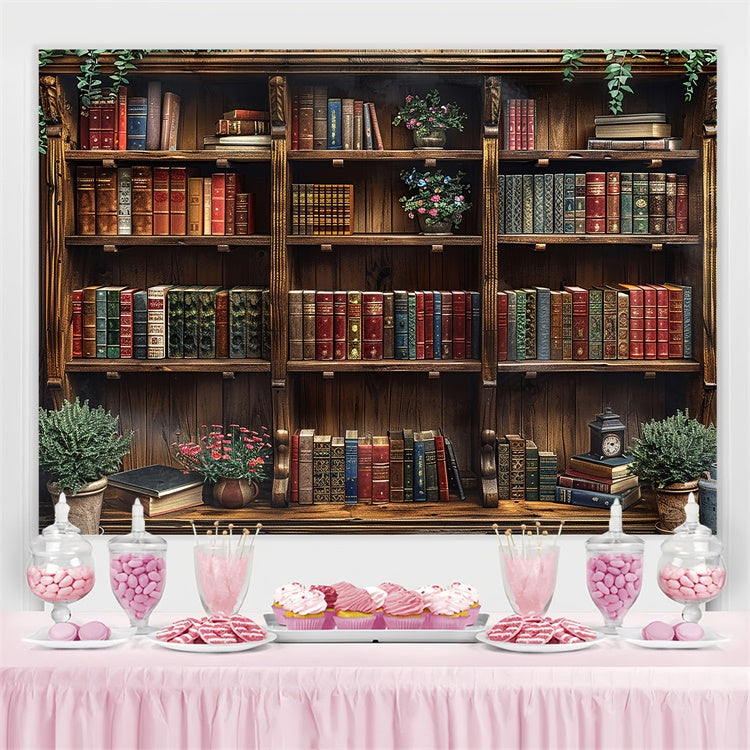 Welttag des Buches Backdrop Antike Studie Bücherregal Backdrop CJJ3-49