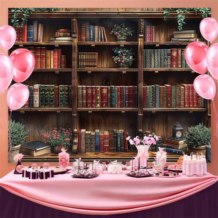 Welttag des Buches Backdrop Antike Studie Bücherregal Backdrop CJJ3-49